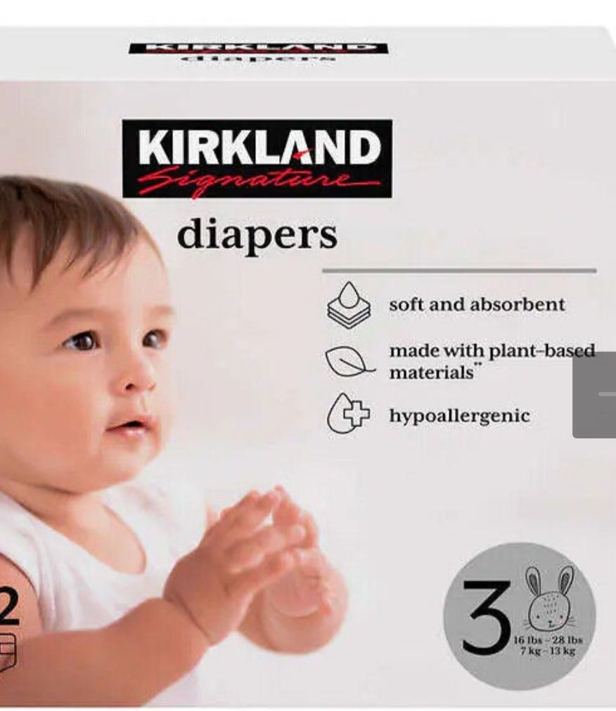 Дитячі памперси підгузник Kirkland Signature Diapers розмір 3