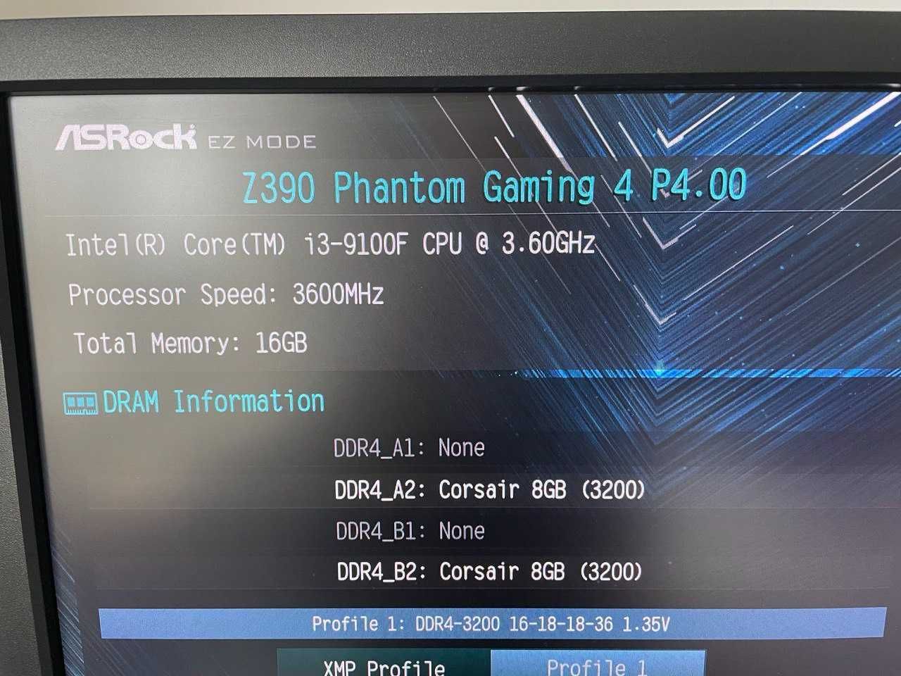 Комплект s1151v2 AsRock Z390 Phantom Gaming 4 + i3 9100F + 8GB DDR4