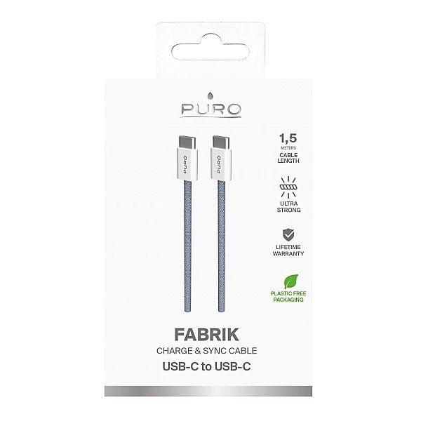 Kabel Puro Fabrik 60W USB-C - USB-C 1,5m - niebieski