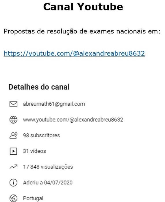 Explicações de Matemática e de Físico-Química