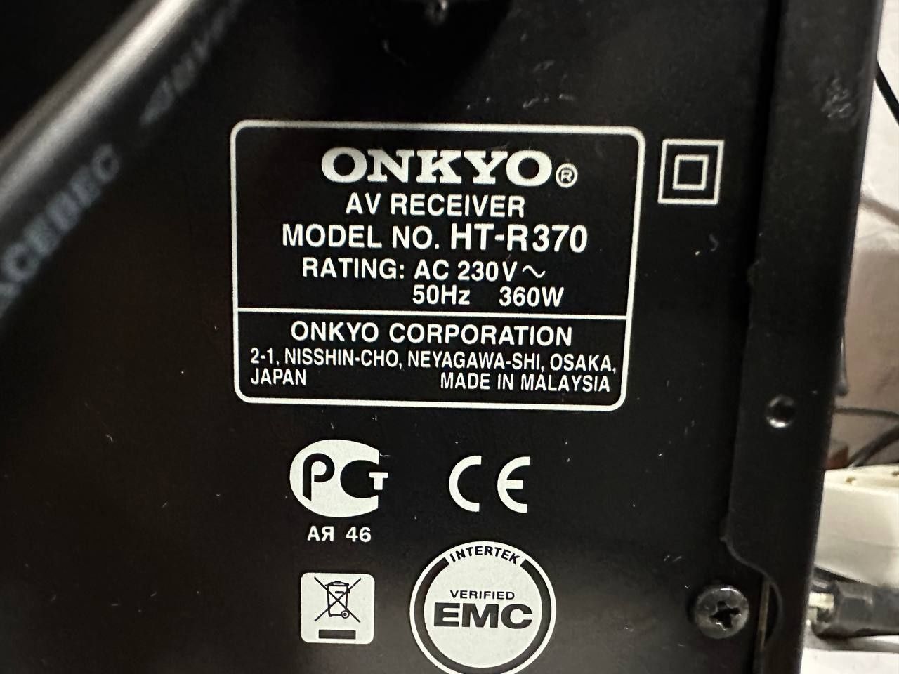 5.1 AVR Amplituner Onkyo HT R 370 , 100 Wat, HDMI