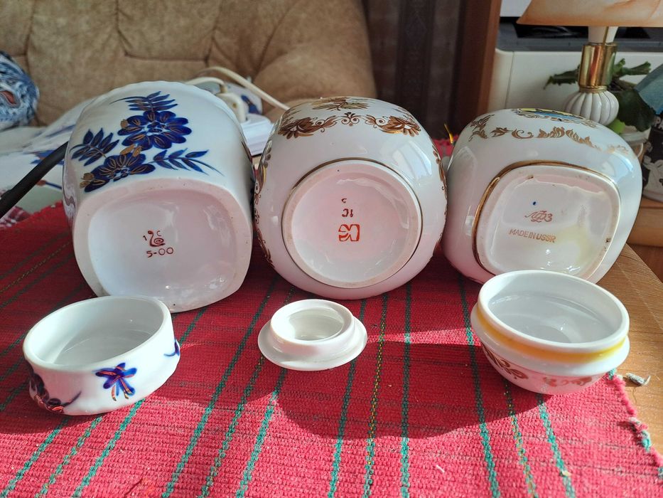 Чайниця, ємність для чаю, Київ, ЛФЗ, Полонне (з кобальтом), кераміка