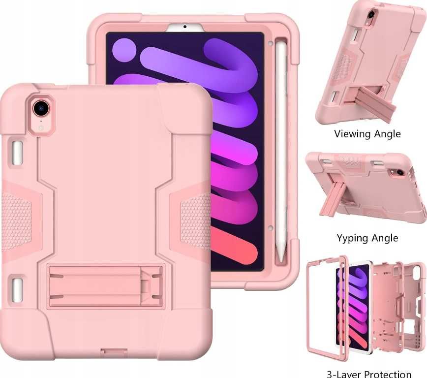 Etui na Tablet iPad Mini 6 8.3" Pancerny ze Stojakiem Ochronny różowy