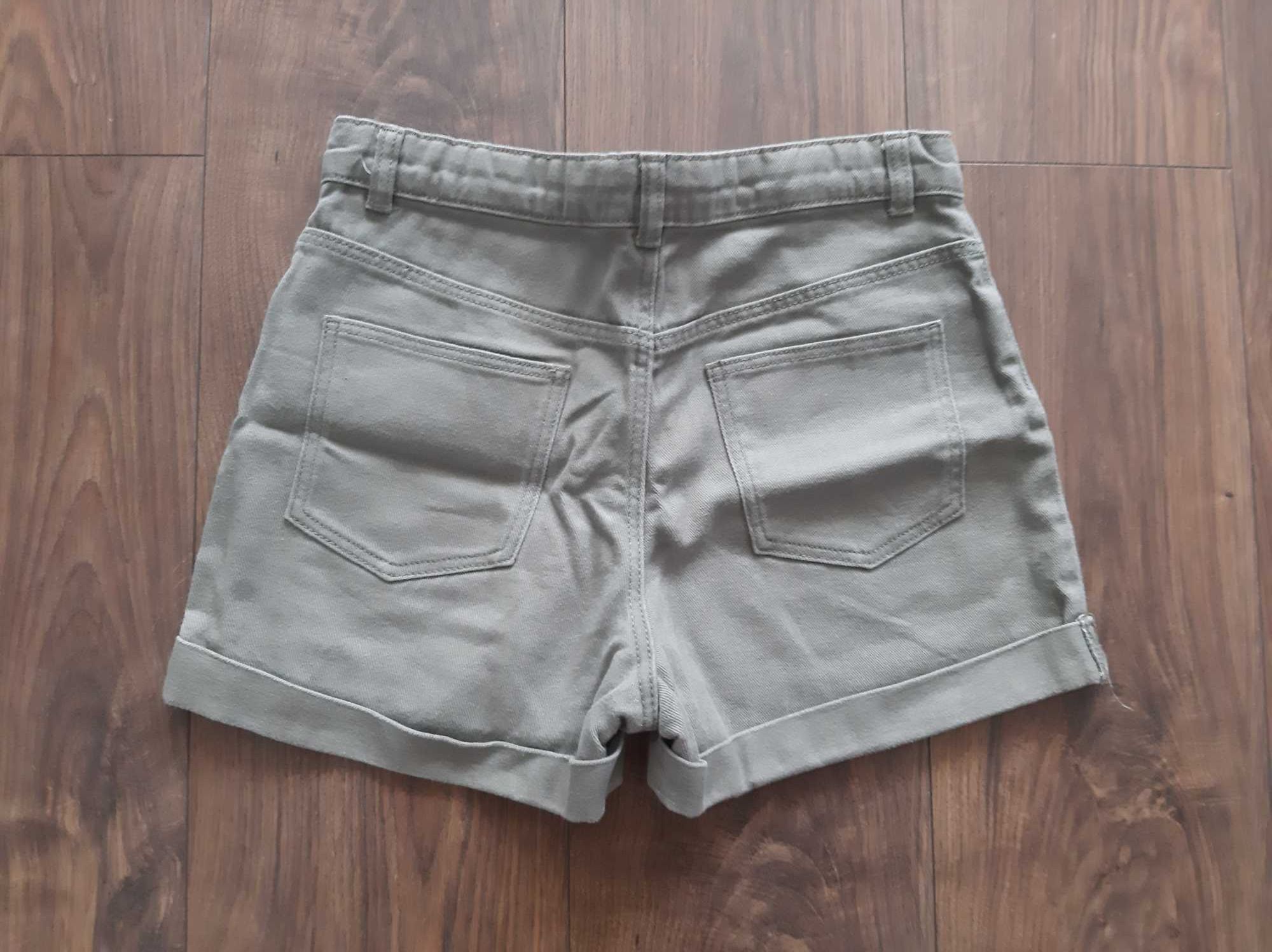 H&M szorty, krótkie spodenki, r. 170, zieleń khaki