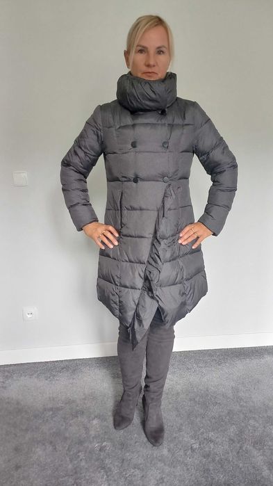 Kurtka damska  długa szara Unisono M
