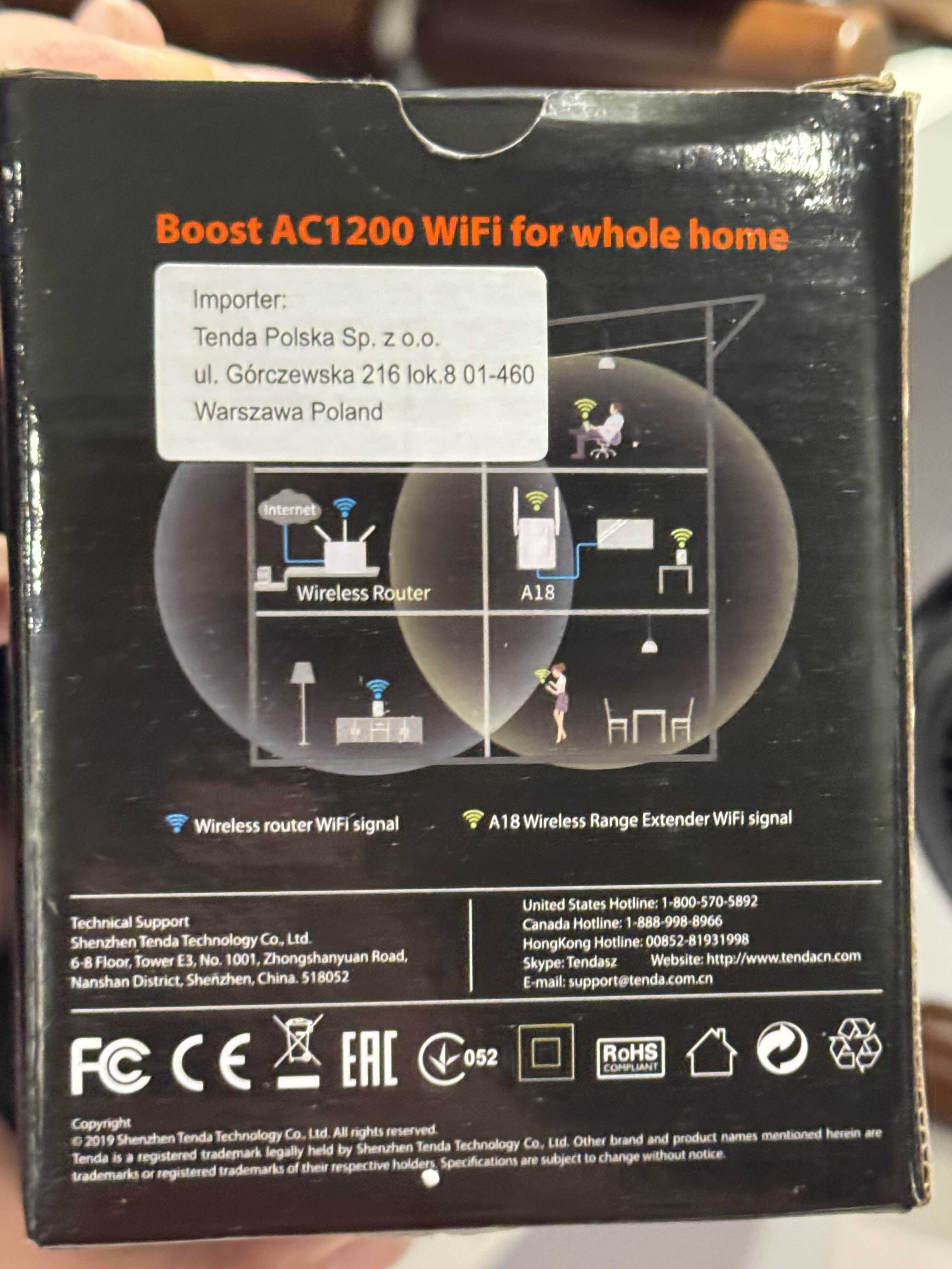 Tenda AC1200 Dual Band WiFi repeater wzmacniacz sygnału