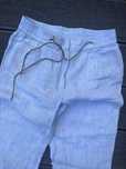 Spodnie 34 massimo dutti Len niebieski S bialy 36 lniane klasyczne