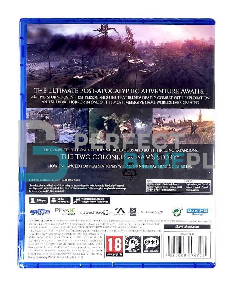 Metro Exodus Edycja Kompletna / PS5 / Napisy PL / Warszawa / Mokotów