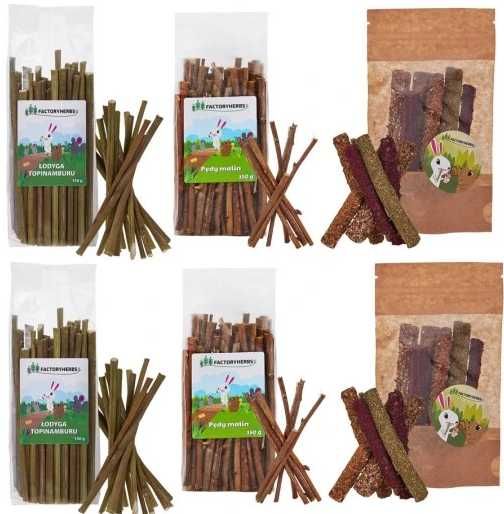 FACTORYHERBS mix paluszków dla gryzoni! 6 opakowań!!