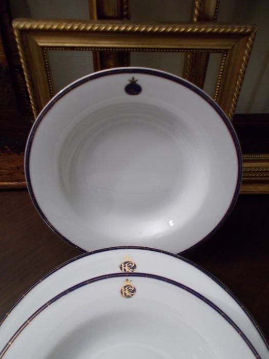 & Luksusowa Porcelana Royal Kent & Talerze & Vintage &