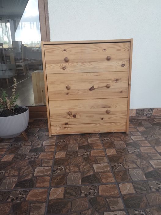 Komoda sosnowa drewniana naturalne drewno 70x62x30