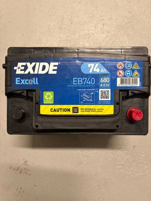 Akumulator EXIDE 74Ah 680A P+
