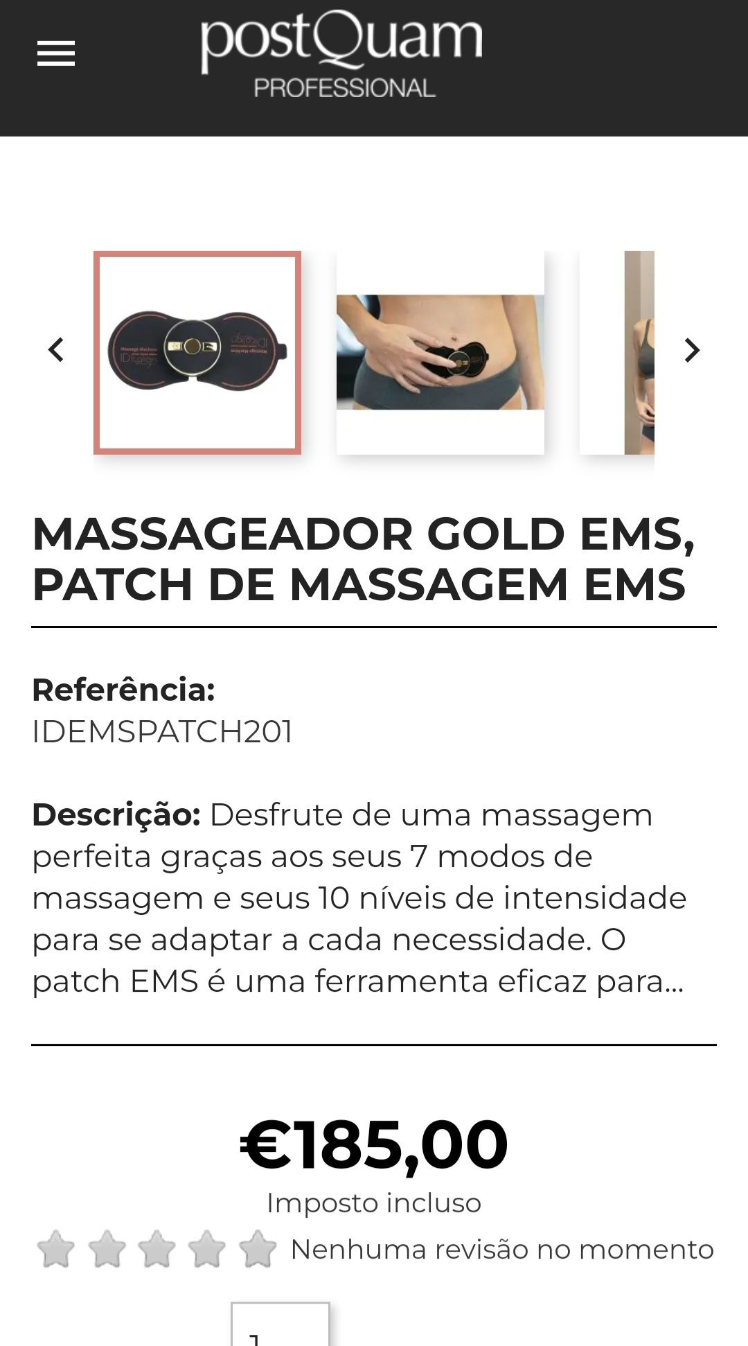 Massageador Gold EMS, PostQuam Professional