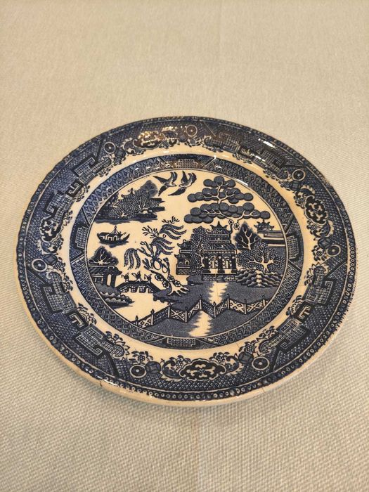 Antigo Prato CHORÃO (Azul e Branco) - C/ DEFEITO