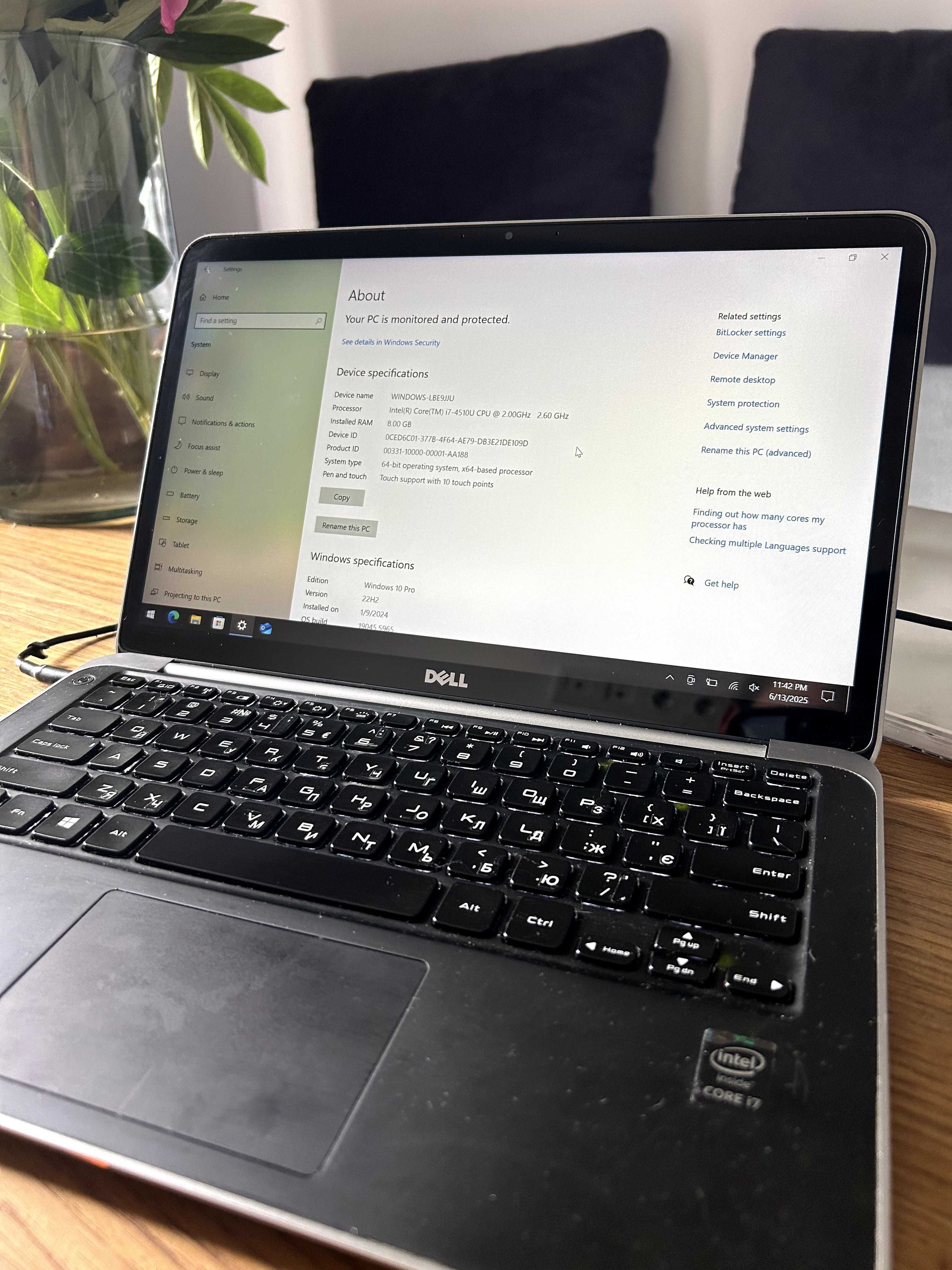 ноутбук Dell XPS 9380 i7/8GB, діагональ 13.3,  екран сенсорний