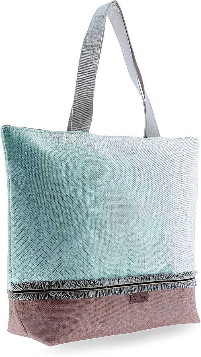 DE8 Duża Torba Plażowa Zakupowa Shopper Na Ramię FOR TIME
