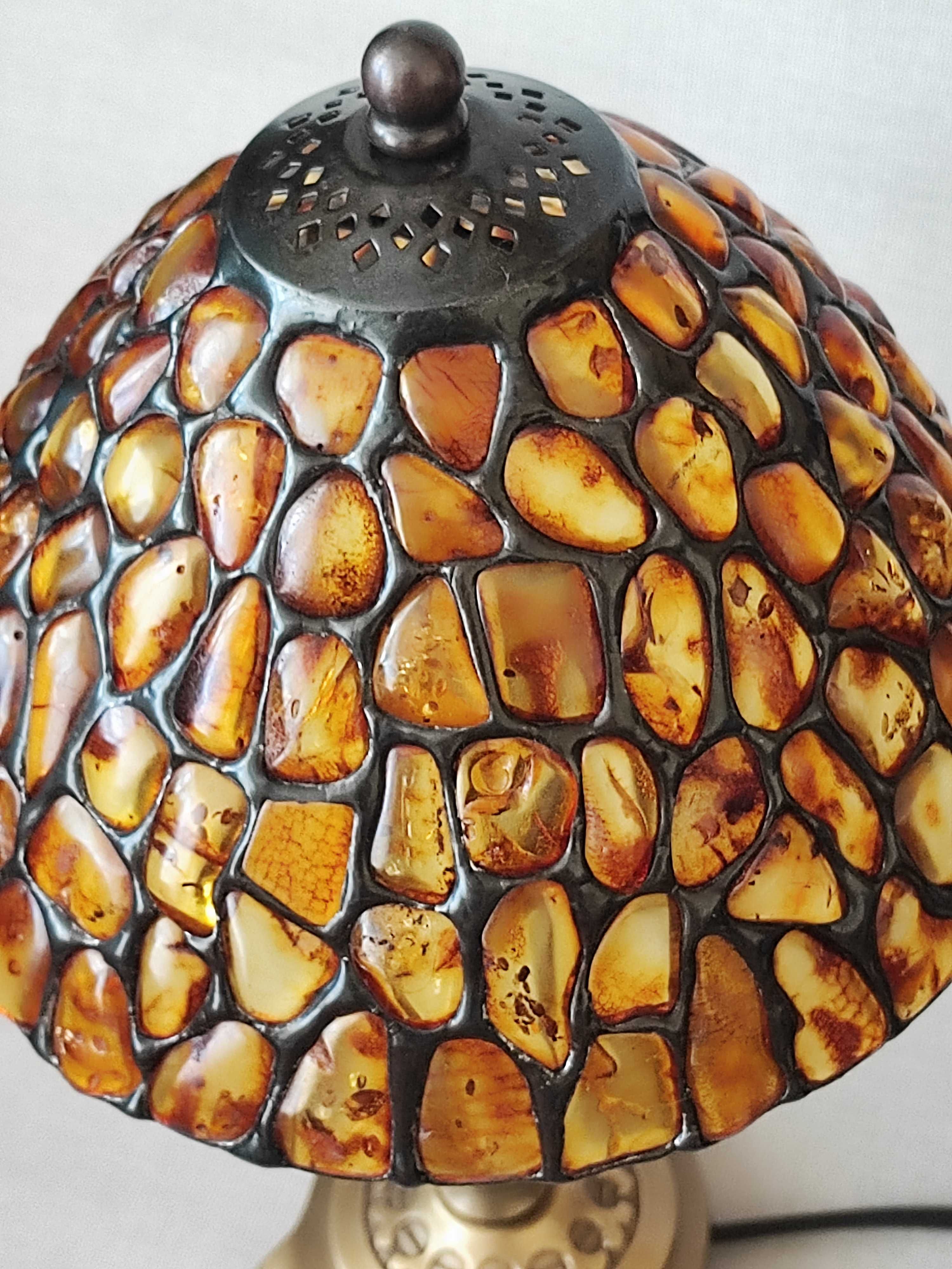 lampa bursztyn mosiądz