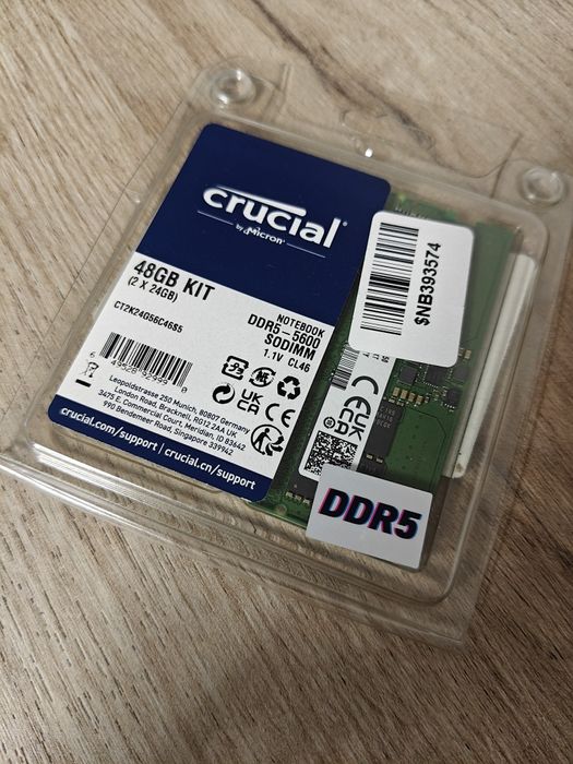 Пам'ять ОЗУ Crucial 48 GB (2x24GB) SO-DIMM DDR5 5600 MHz