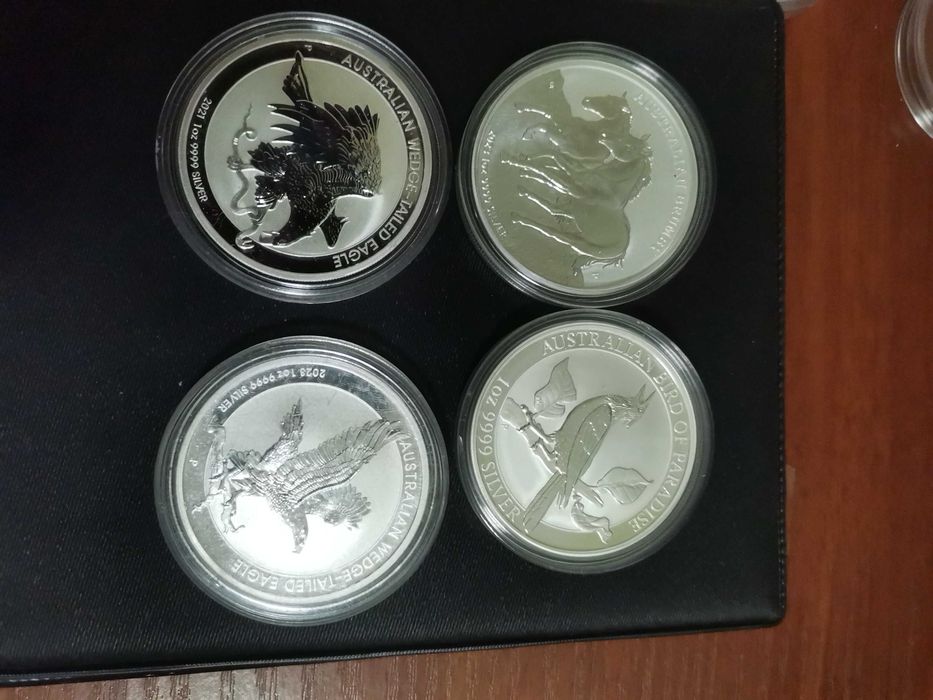 Австралия 4монеты по 1 унции орлы, брамби, райская птица.