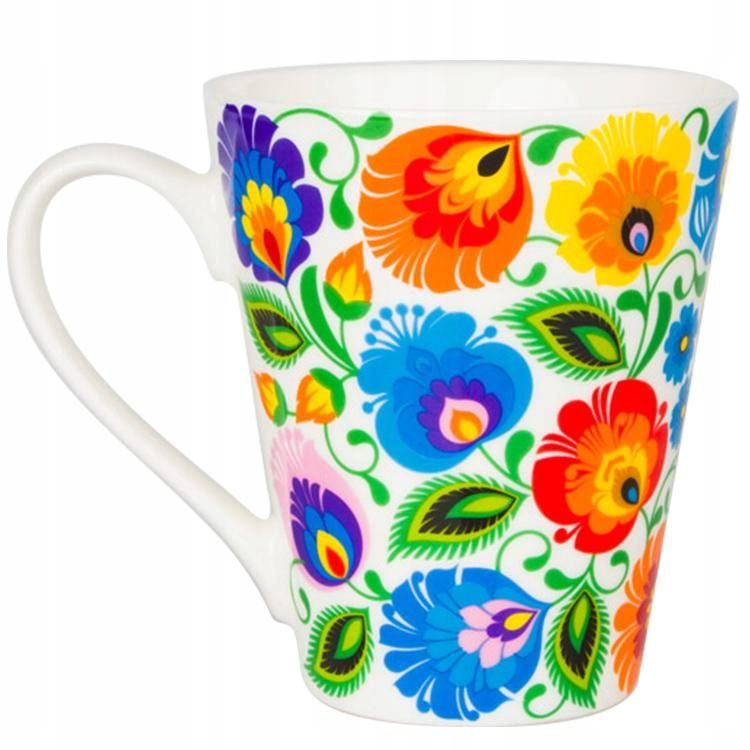 Kubek 270 ml Folk Folklor Kwiaty Łowicz Łowicki