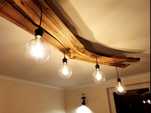 Lampa wisząca drewno orzech włoski ozdobna