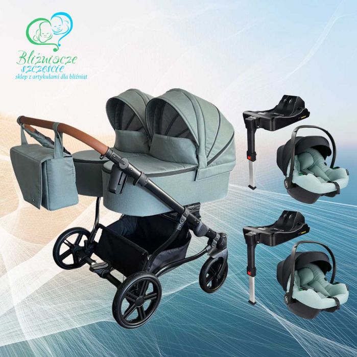 Adbor Duo Lux 4w1 z fotelikami Avionaut Cosmo 2.0C i bazami Dock