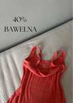 Koralowy top bluzka na ramiączkach 40% bawełna S