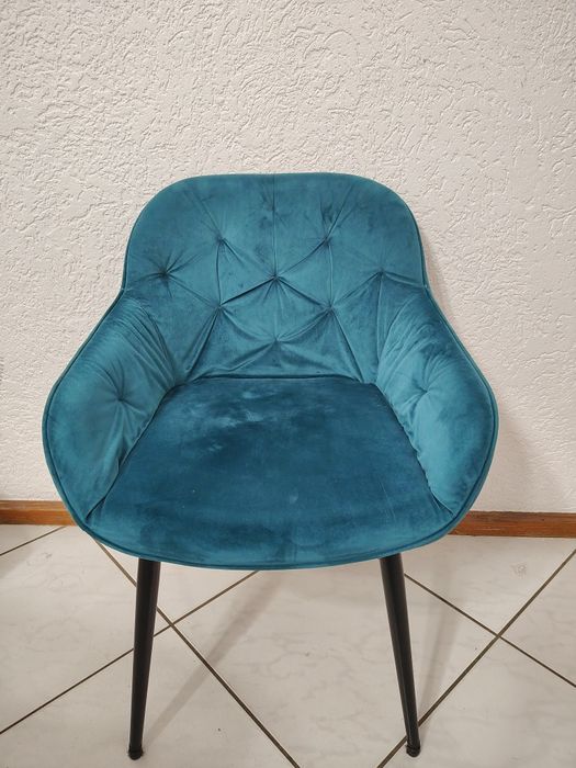 Krzesło kubełkowe welurowe