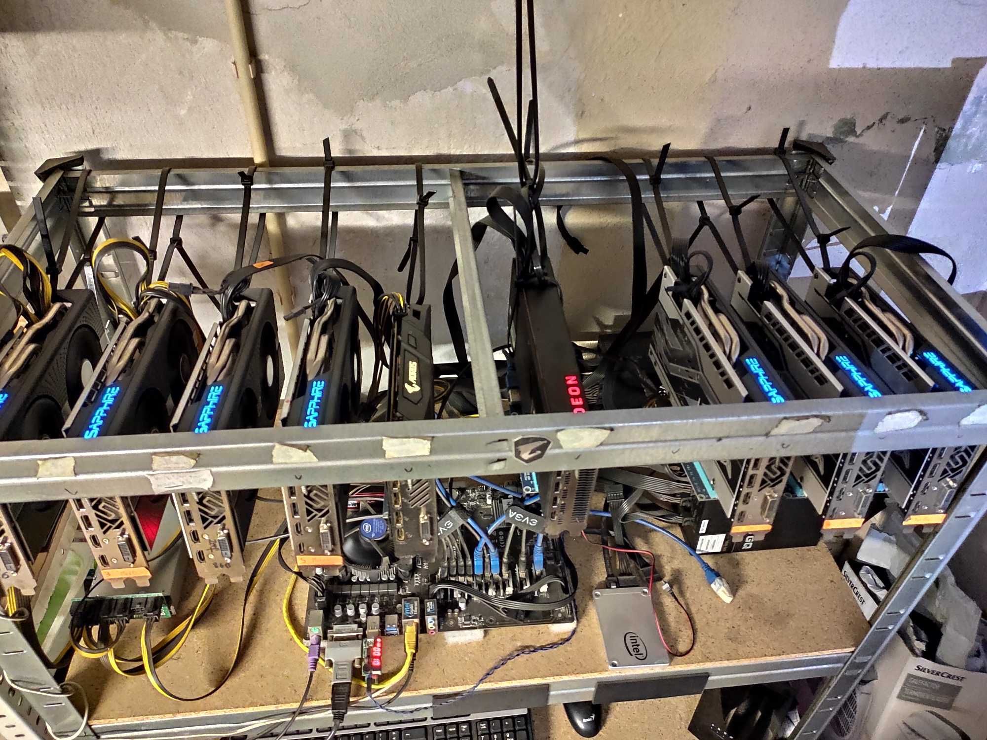 Rig de mineração | Mining rig | AMD RX580 Nitro+ e Vega 56