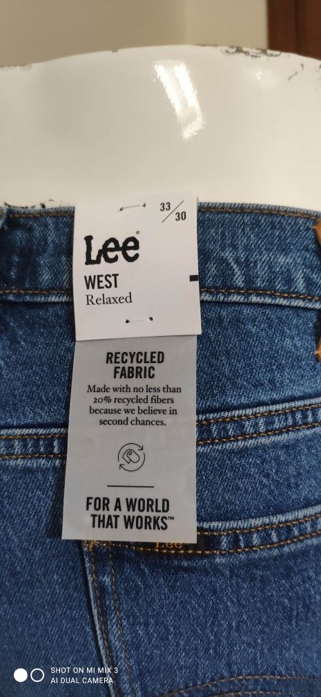 Lee West Relaxed Azure męskie jeansy rozm 33/30 prawie 34/30