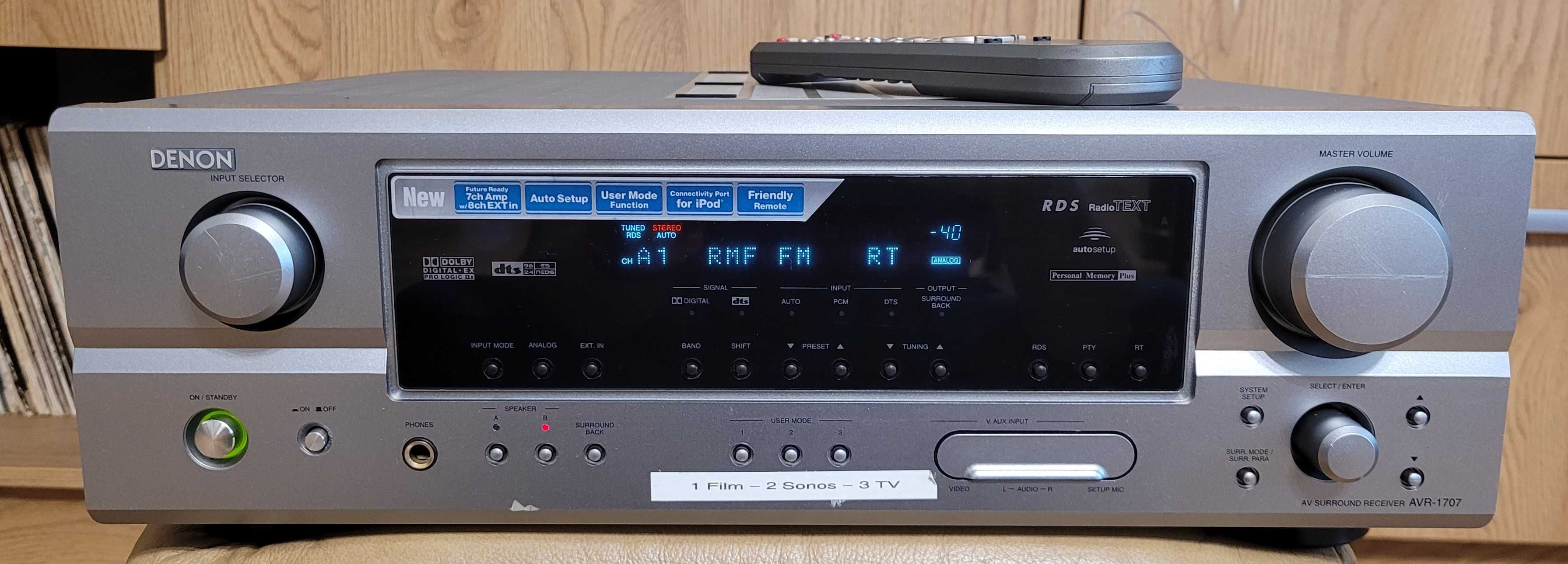Denon AVR-1707 amplituner kina domowego z pilotem