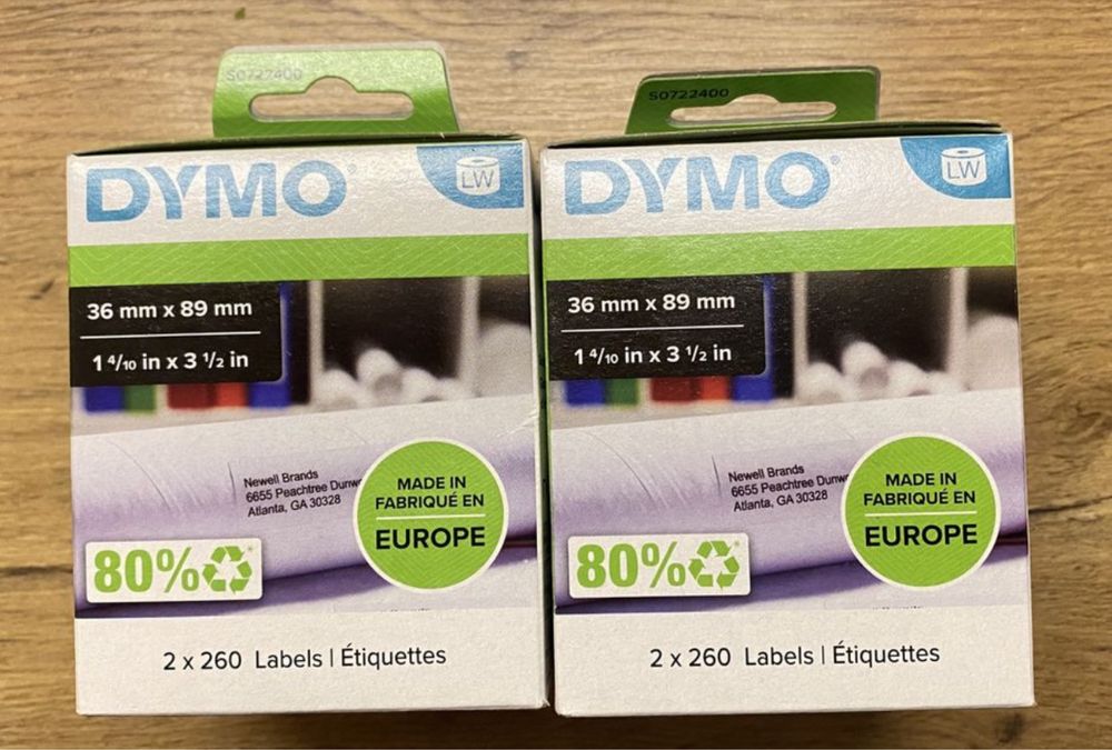 Dymo Duża Etykieta 89 x 36 mm ( 2 x 260 ) x 2 op. Oryginał