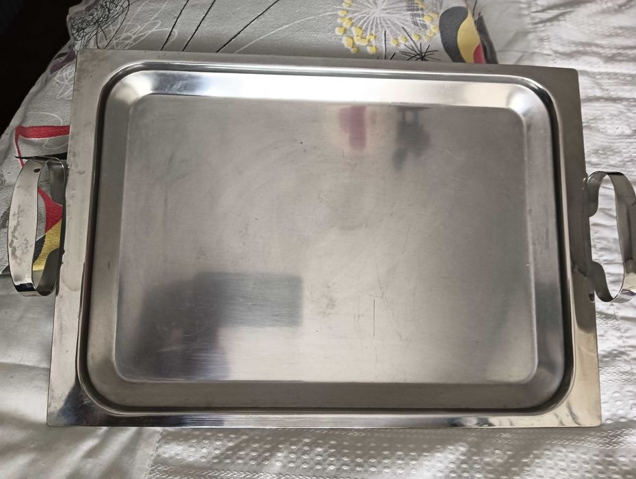 Tabuleiro em Inox com asas 40cm x 28cm