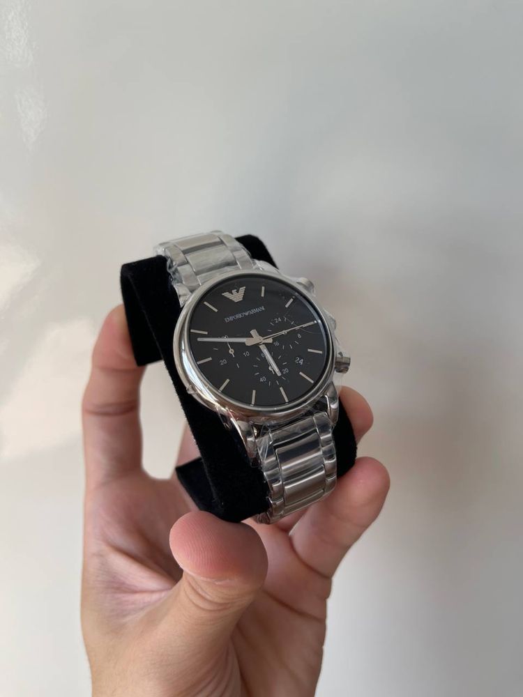 Чоловічий наручний металевий годинник часы emporio armani ar1853