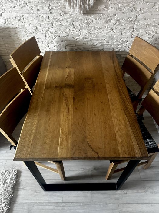 Stół dębowy + krzesła z pokrowcami GRATIS