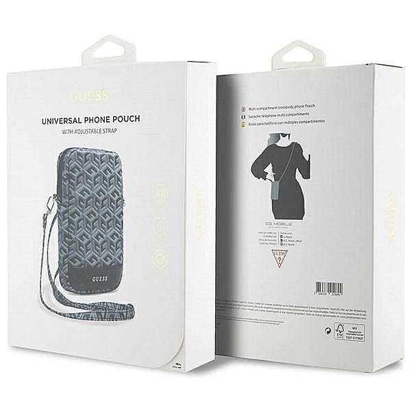 Torebka Guess Zip GCube Bottom Stripe na telefon - czarna