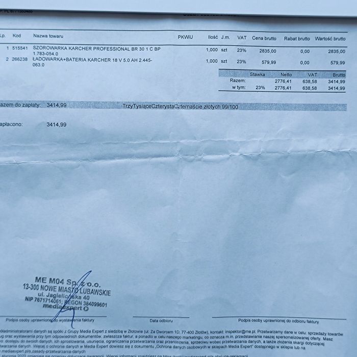 Karcher Professional BR 30/1 C  Mop Elektryczny. Gwarancja do 04.2026