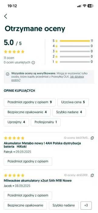 Akumulatory Metabo nowe 4 szt ! 4AH Polska dystrybucja bateria HiKoki