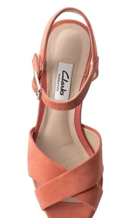 Clarks р.41 стельки-26,5см замшевые босоножки женские