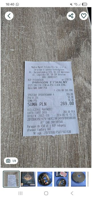 Płyta do ps4 I ps5 elden ring i god of war ranagarok