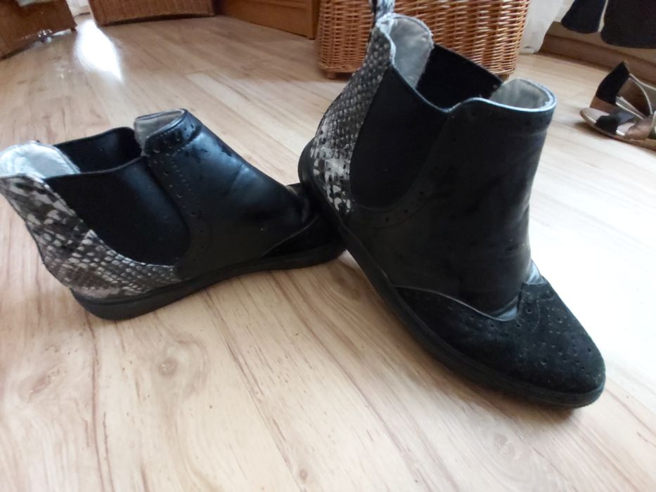Buty Botki  do kostki czarne rozm. 37