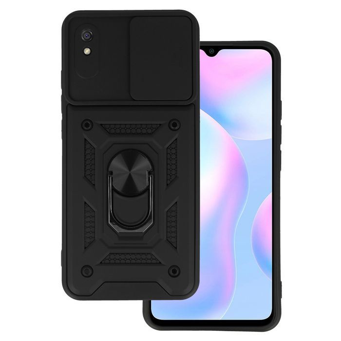 Slide Camera Armor Case Do Xiaomi Redmi 9A Czarny