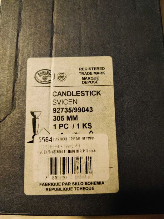 Castiçais de cristal Bohemia (30,5cm) - modelo Olympia