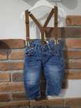 Eleganckie spodnie jeansowe na szelkach Zara 80