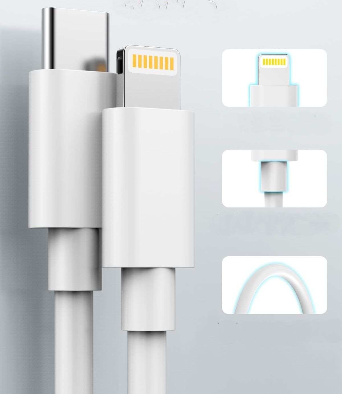 zestaw 2 x szybka ładowarka + kabel usbc do iphone'a