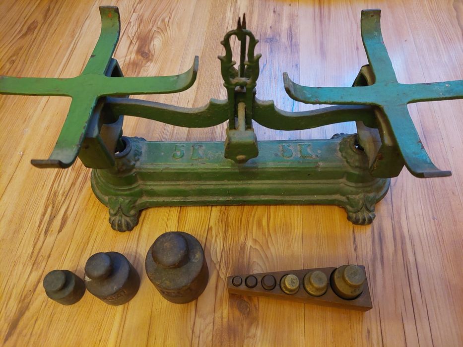 Stara waga szalkowa + odważniki