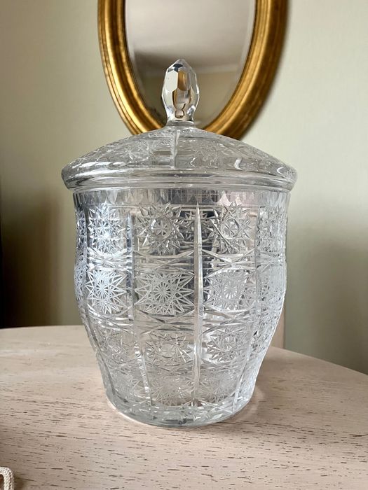 Kryształ PRL huta szkła Julia duża Waza na poncz bomboniera vintage