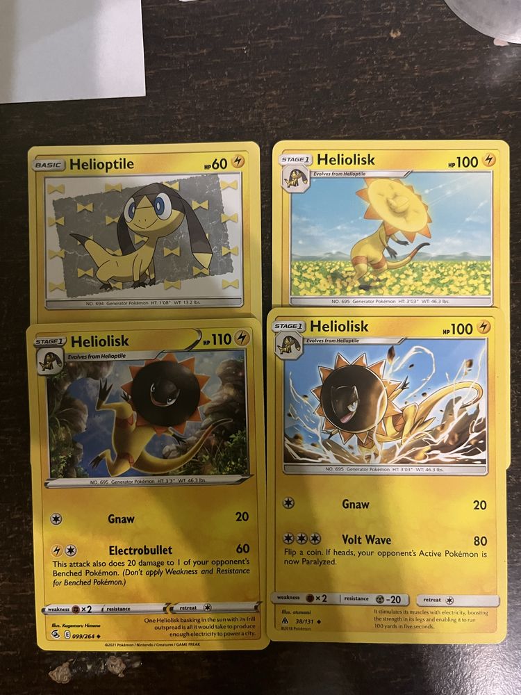 Karty pokemon oryginalne starsze zestaw Heliolisk Helioptile