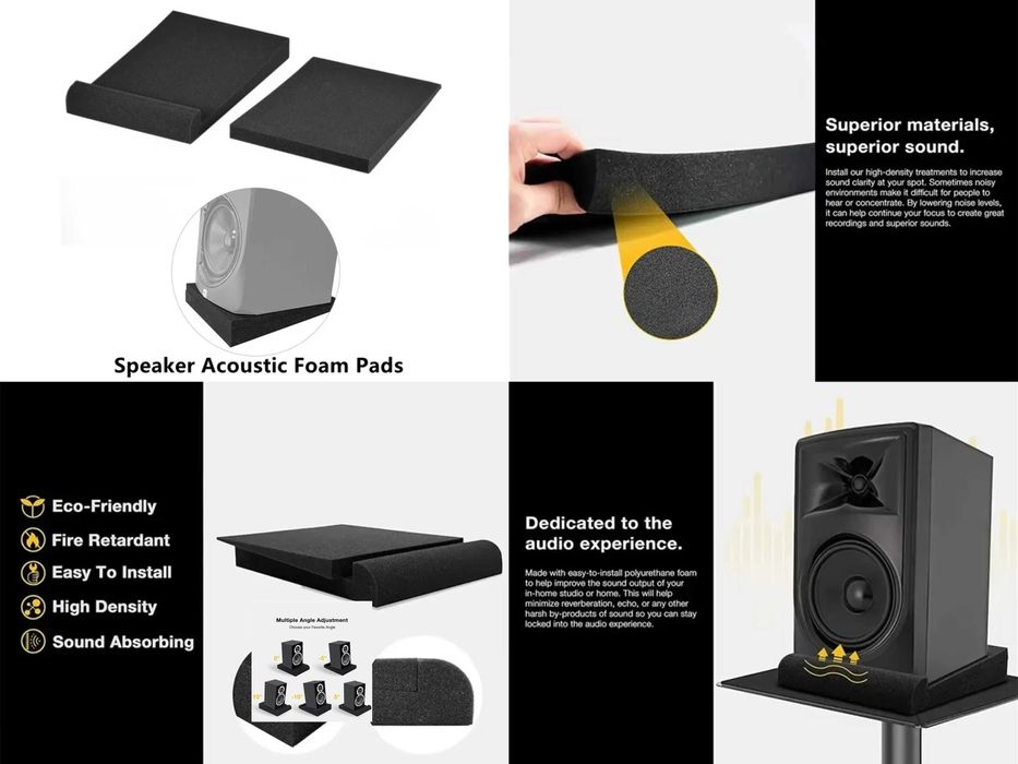 Para akustycznych padów do Kolumn Głośników Pianki Podstawki Tłumiące