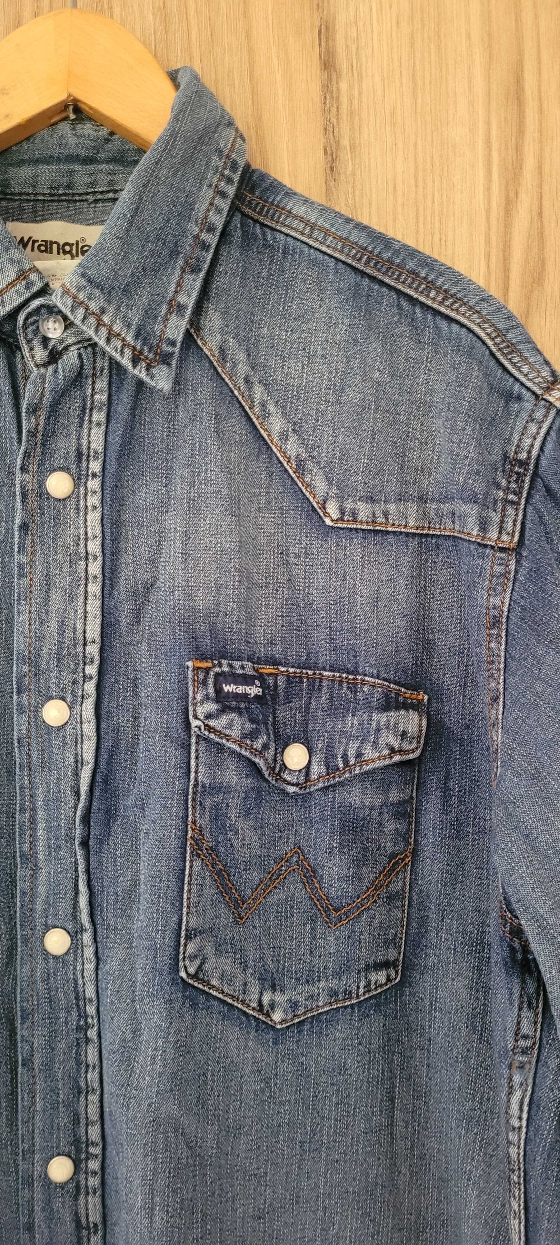 Niebieska jeansowa męska koszula Wrangler, rozL